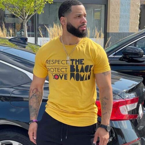 Respect Protect Love The Black Woman® Yellow Unisex Shirt HGC Apparel