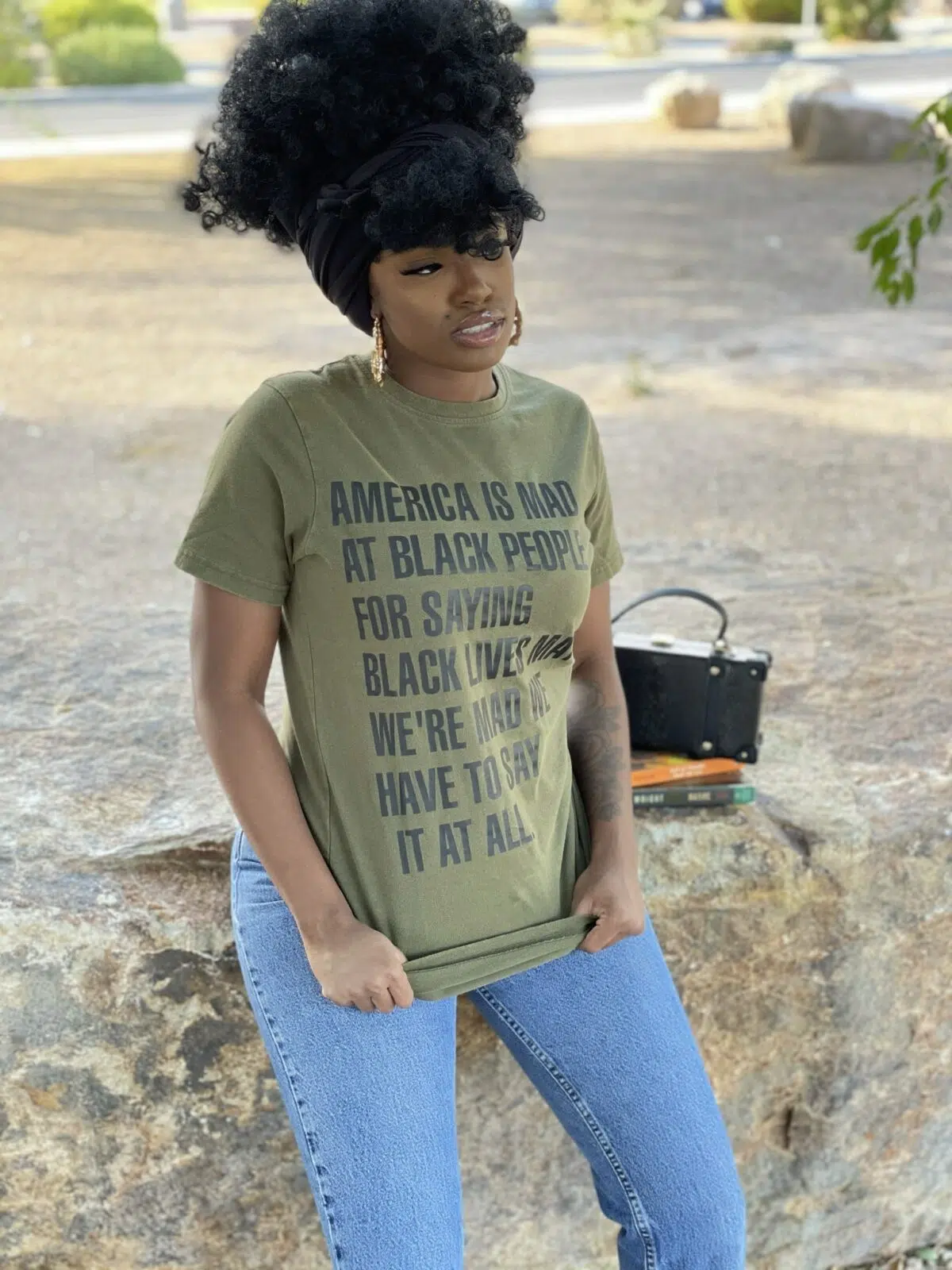 America Is Mad At Black People® Olive Unisex Shirt