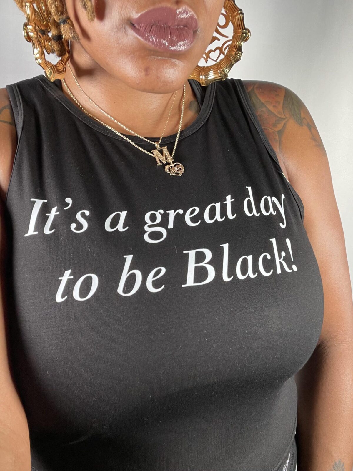 It's A Great Day To Be Black® Women's Black Crop Tank HGC Apparel