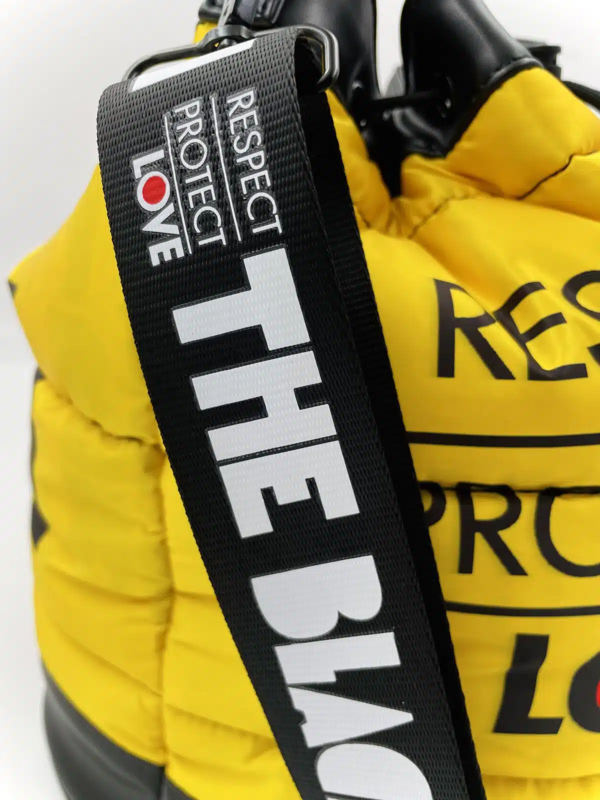 Respect Protect Love the Black Woman® Yellow Puffer Bucket Bag - Image 6