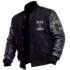 Black by Popular Demand® Unisex Black "Power" Genuine Leather Varsity Jacket w/ Pins - Small