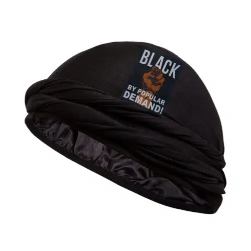 Black By Popular Demand Unisex Black  Satin Lined "Power" Turban Hat