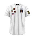 Black By Popular Demand Unisex White & Black Striped Baseball Jersey