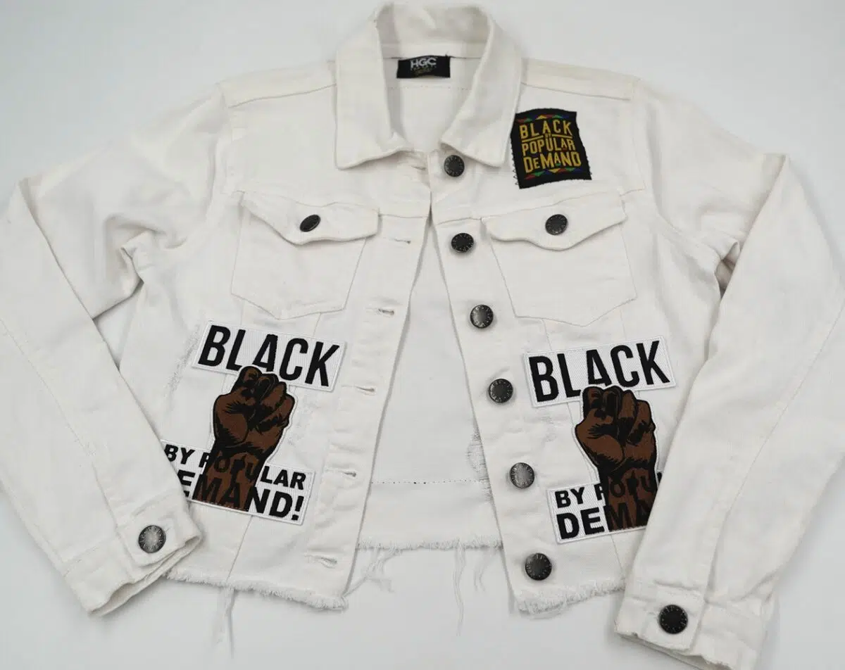Black By Popular Demand® Women's White Crop Jean Jacket - Image 2