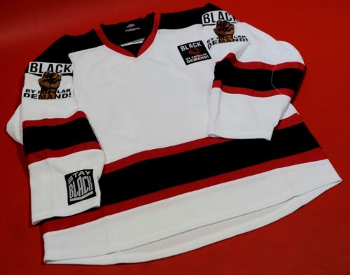 Black By Popular Demand Unisex White & Red Hockey Jersey
