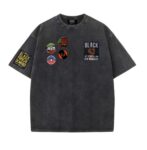 Black by Popular Demand® Unisex Embroidered Black Acid Wash Shirt