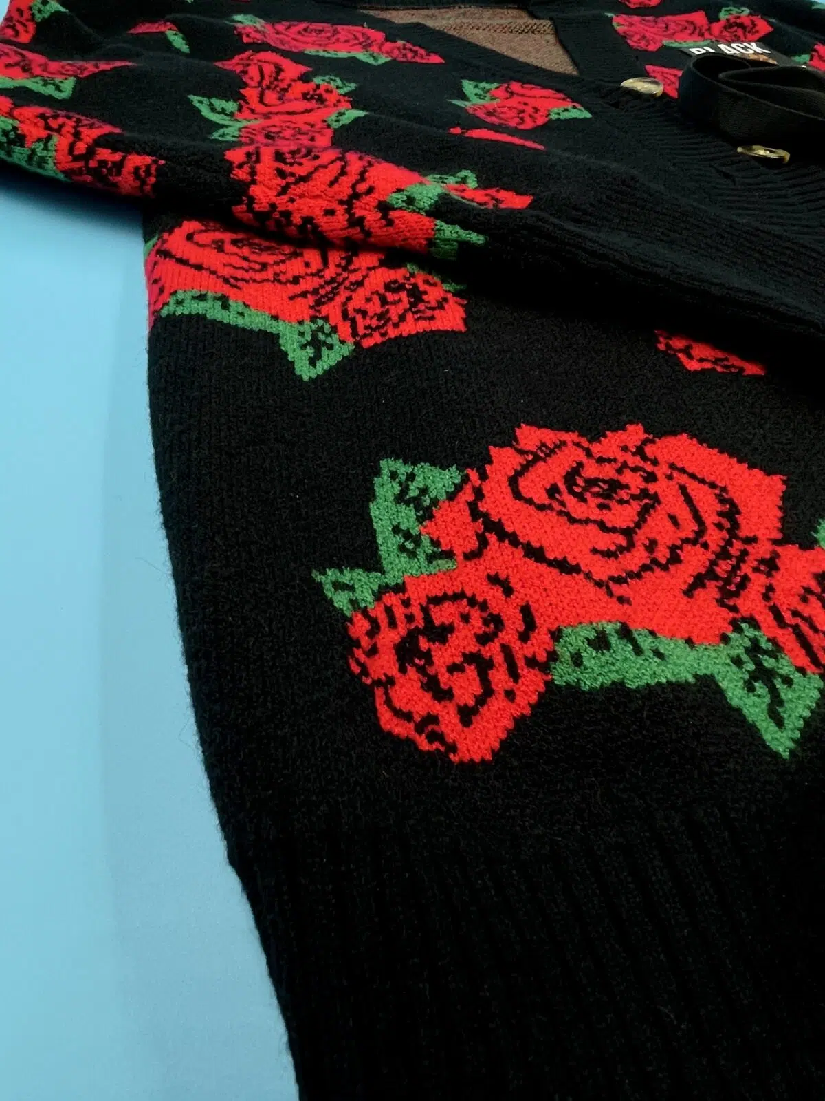 Black by Popular Demand® Unisex Red Rose Cardigan - Image 3