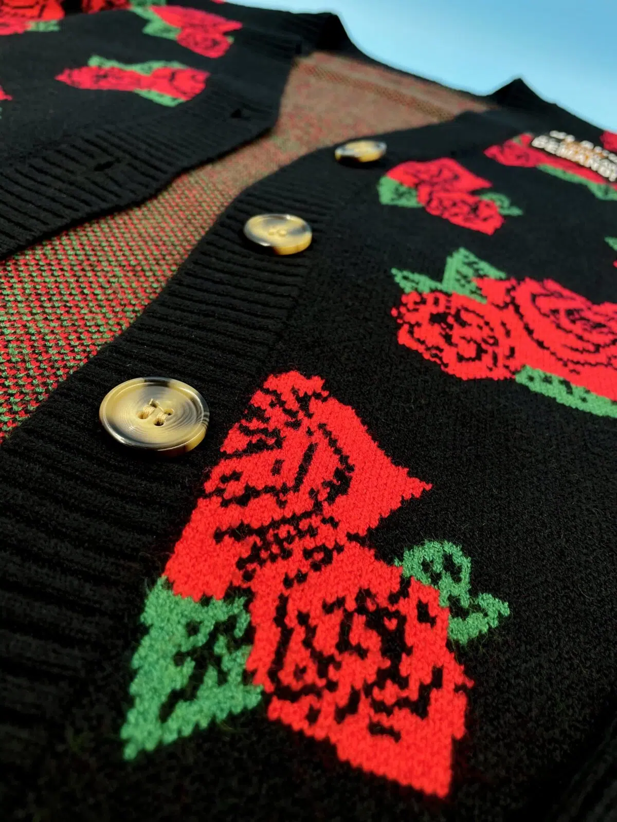 Black by Popular Demand® Unisex Red Rose Cardigan - Image 6