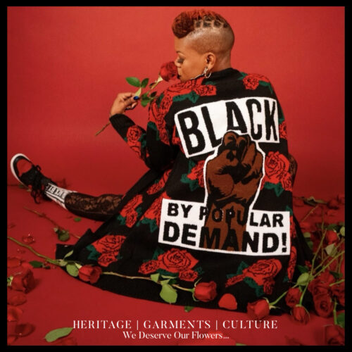 Black by Popular Demand® Roses Unisex Black Cardigan w/ Pockets