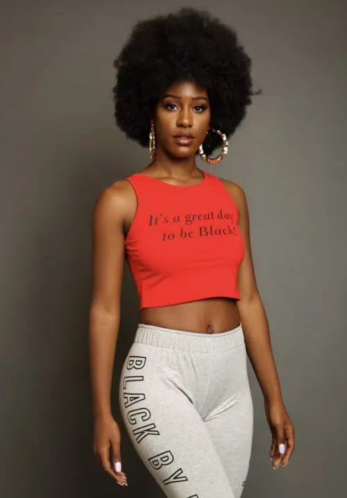 It's A Great Day To Be Black® Women's Red Crop Tank