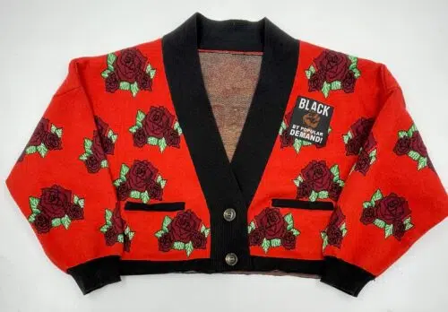 Black by Popular Demand® Women's Rose Crop Red Cardigan