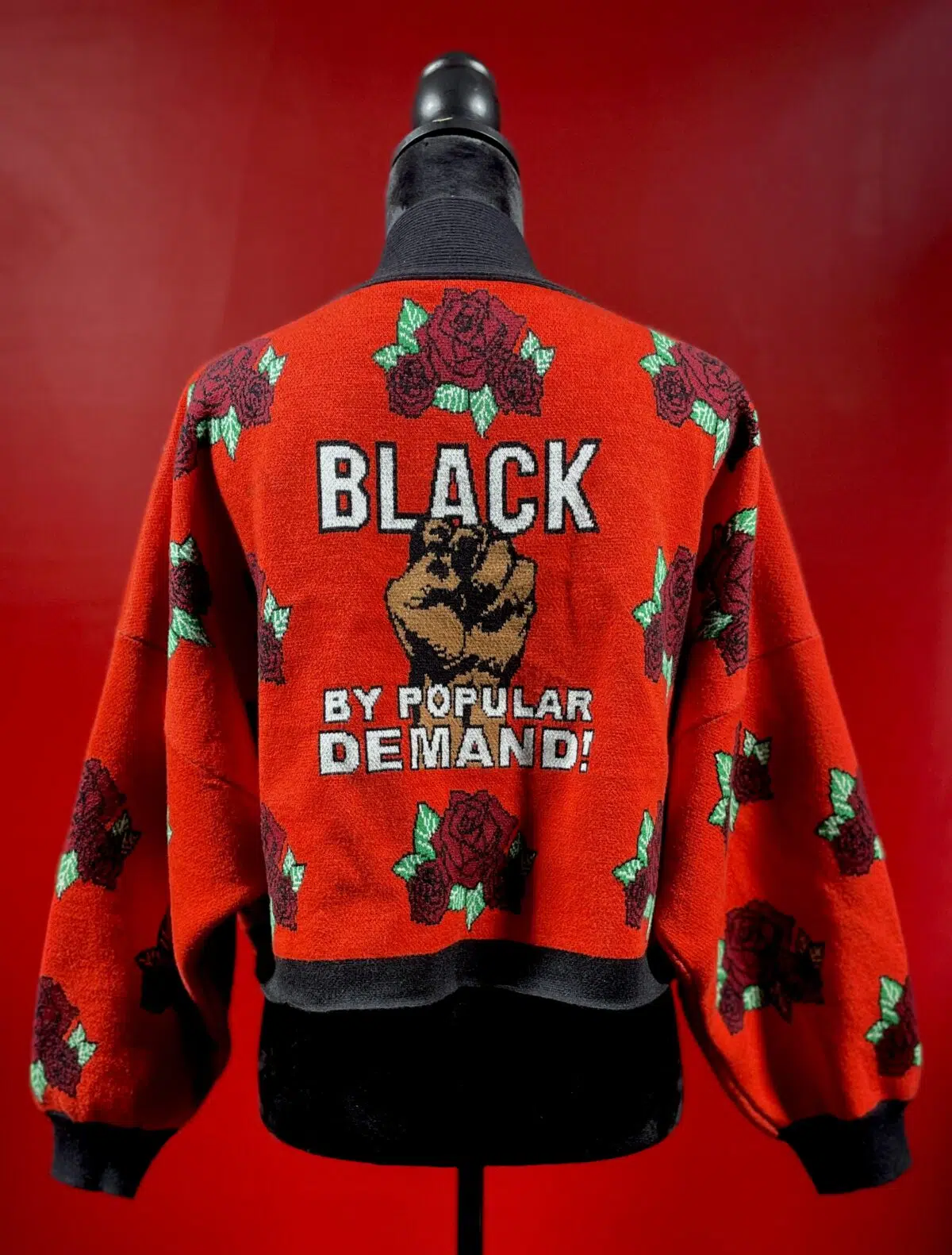 Black by Popular Demand® Women's Rose Crop Red Cardigan - Image 8
